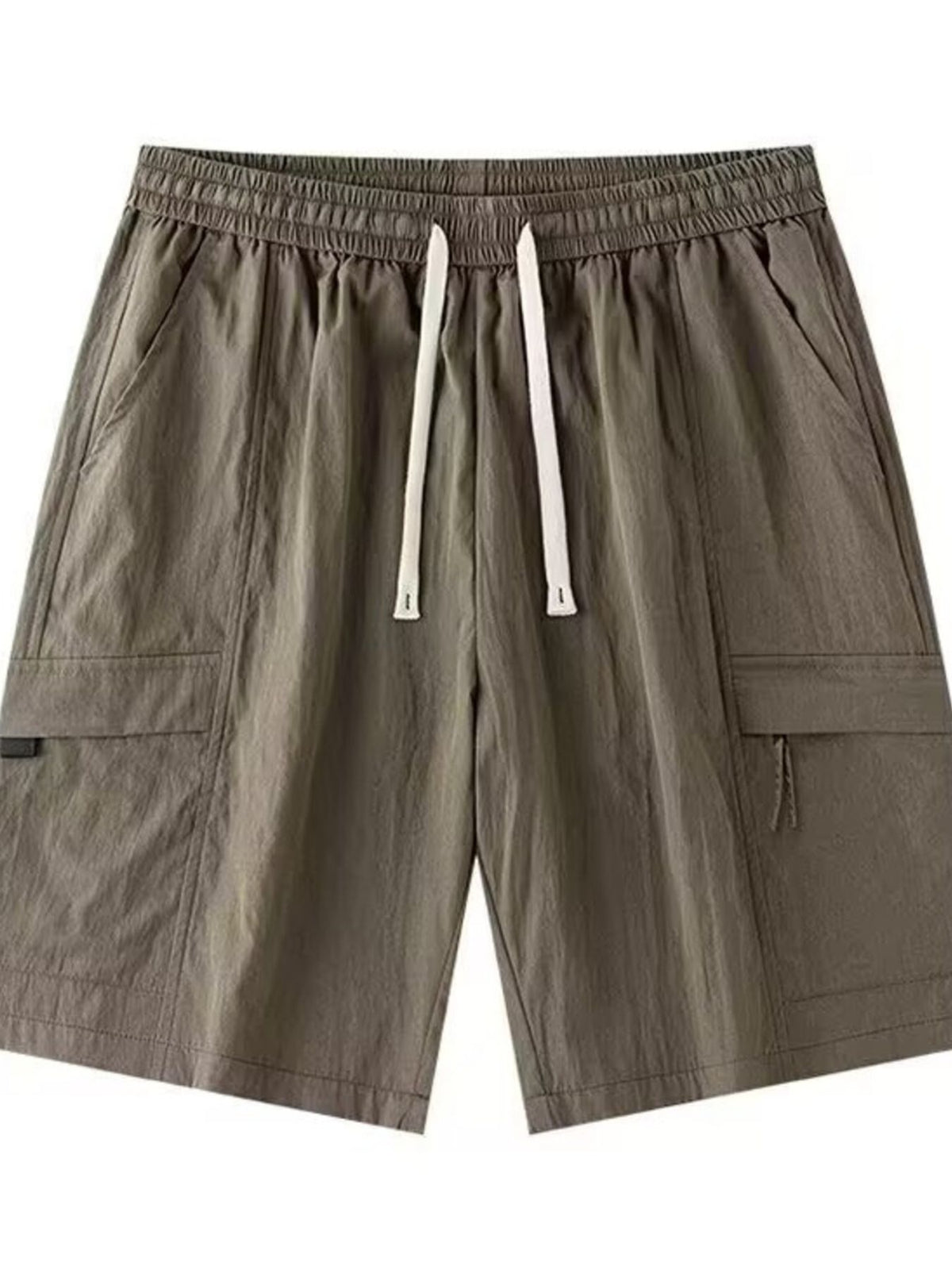 Men's Plus Size Drawstring Relaxed Fit Cargo Shorts, view 2