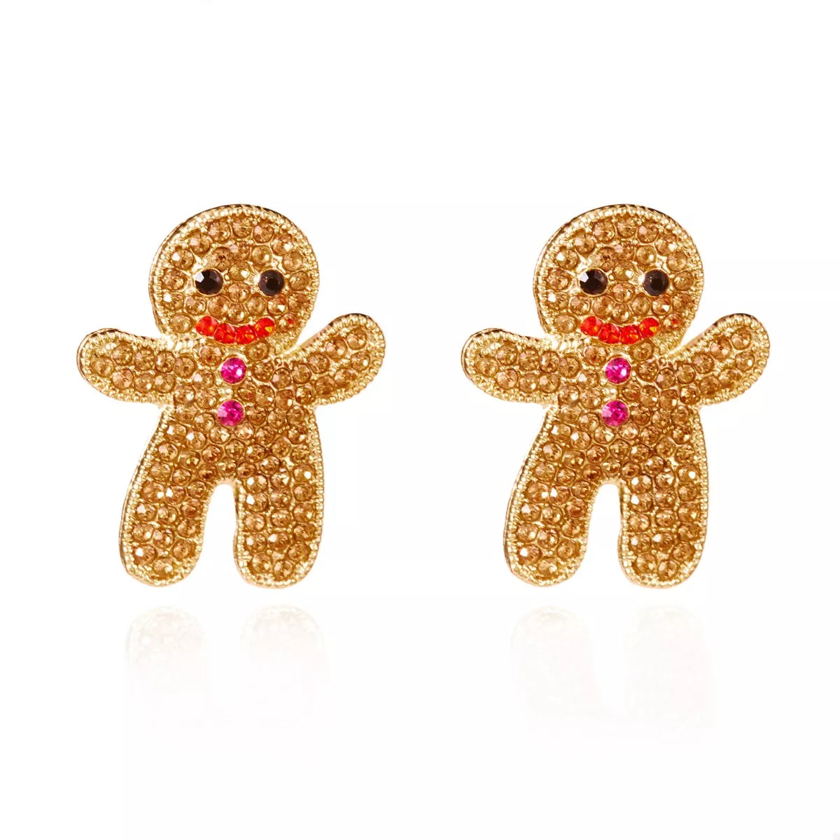 Alloy Gingerbread Man Stud Earrings - Lilixa.store