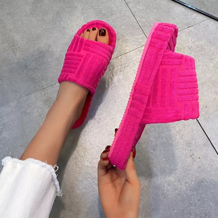 Open-Toe Platform Slippers - Lilixa.store