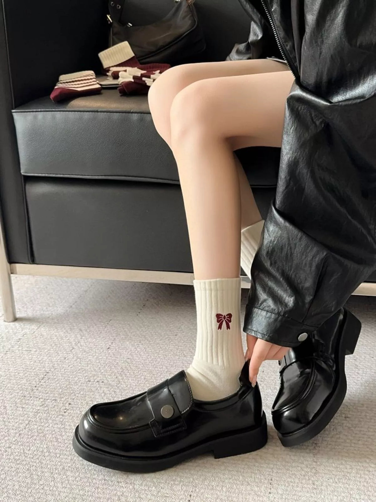 Ribbed Cotton Crew Socks - Lilixa.store