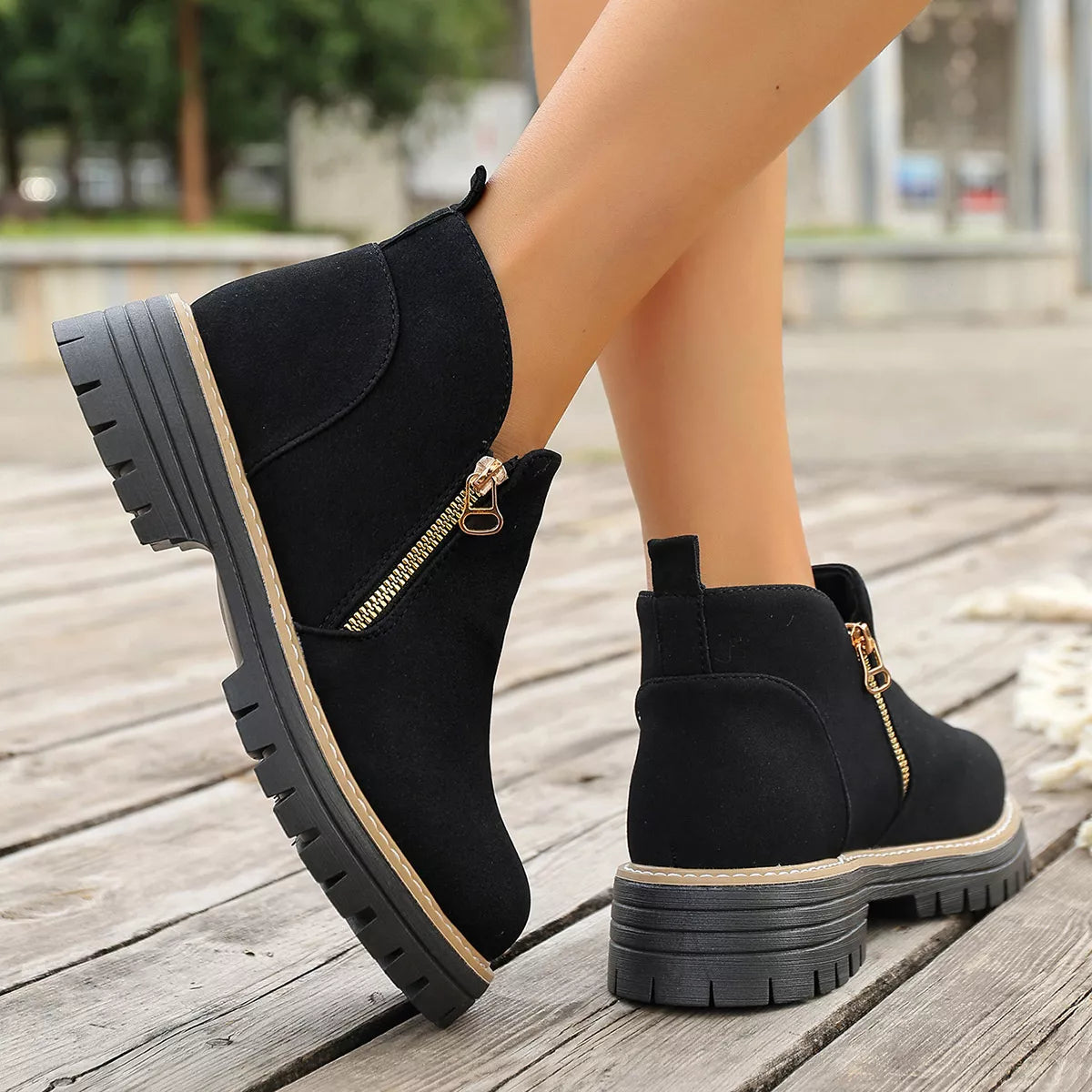 Side Zipper Ankle Boots - Lilixa.store