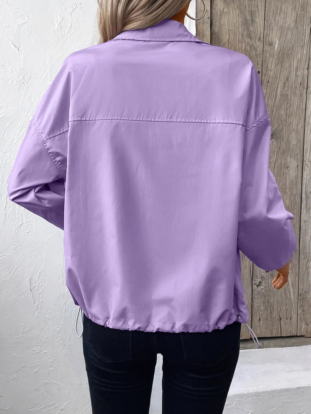 Ivy Lane Pocketed Zip Up Long Sleeve Jacket, view 11