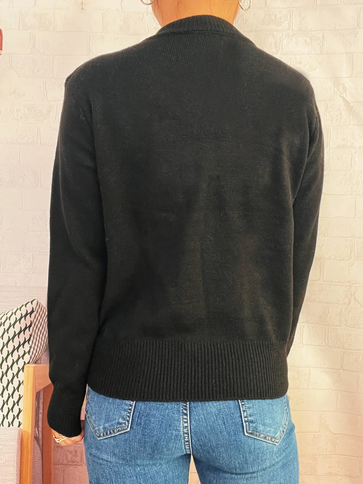 Button-Front Cardigan with Colorful Detail Buttons - Lilixa.store