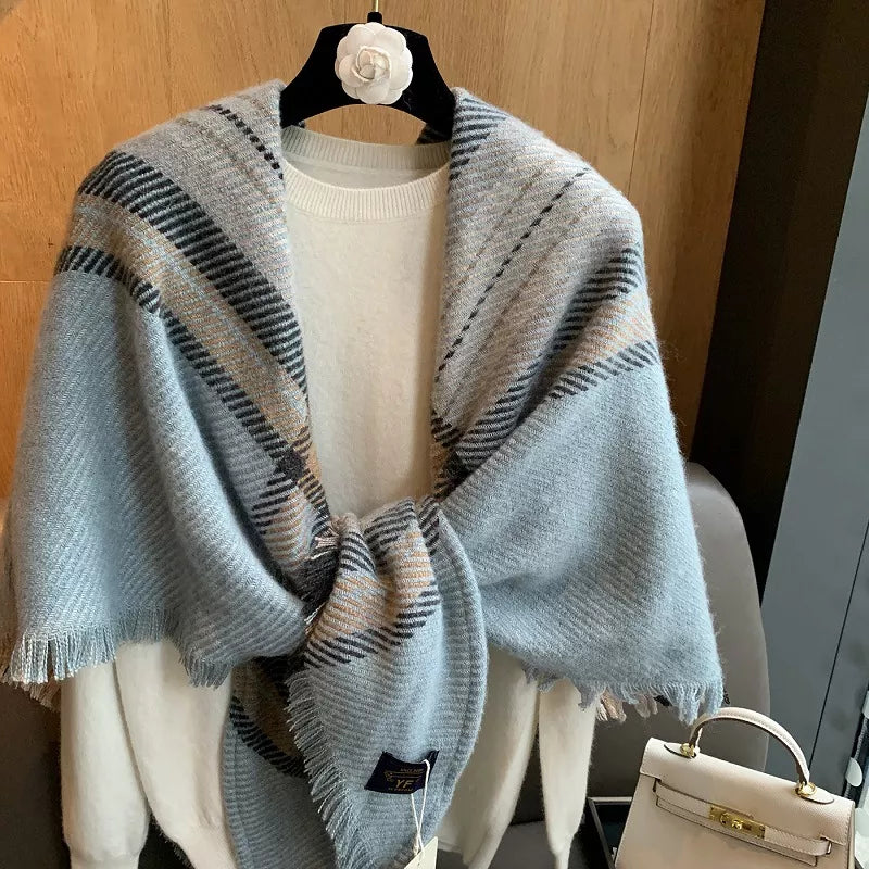Raw Hem Plaid Scarf - Lilixa.store
