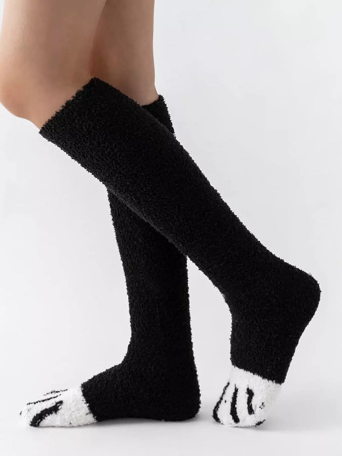 Fuzzy Knee-High Animal Paw Socks - Lilixa.store