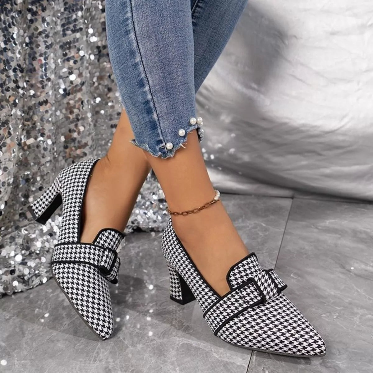 Point Toe Block Heels Pumps - Lilixa.store