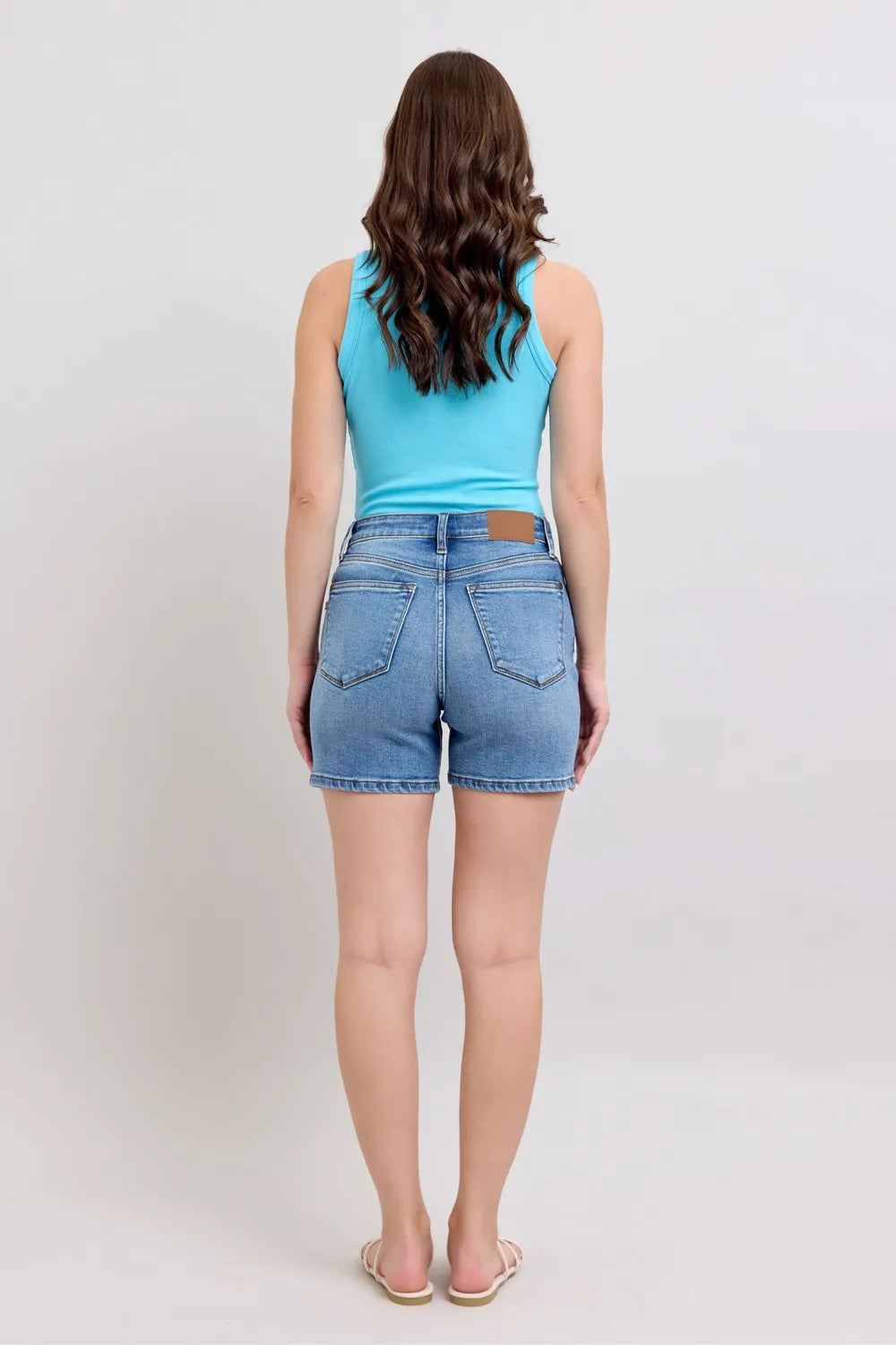 Judy Blue Full Size 2 Button Denim Shorts with Pockets Plus Size - Lilixa.store