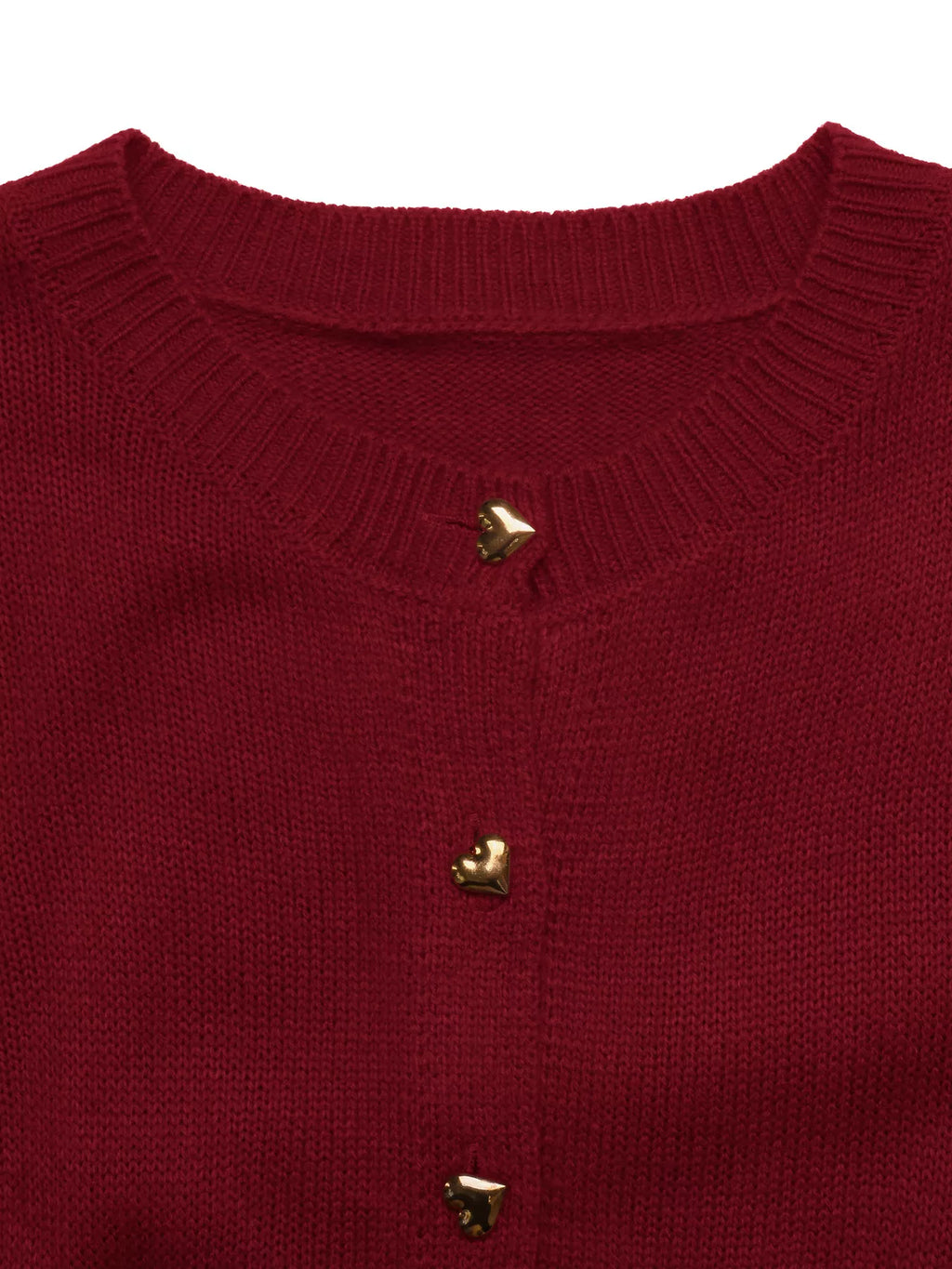 Heart-Button Knit Cardigan - Lilixa.store