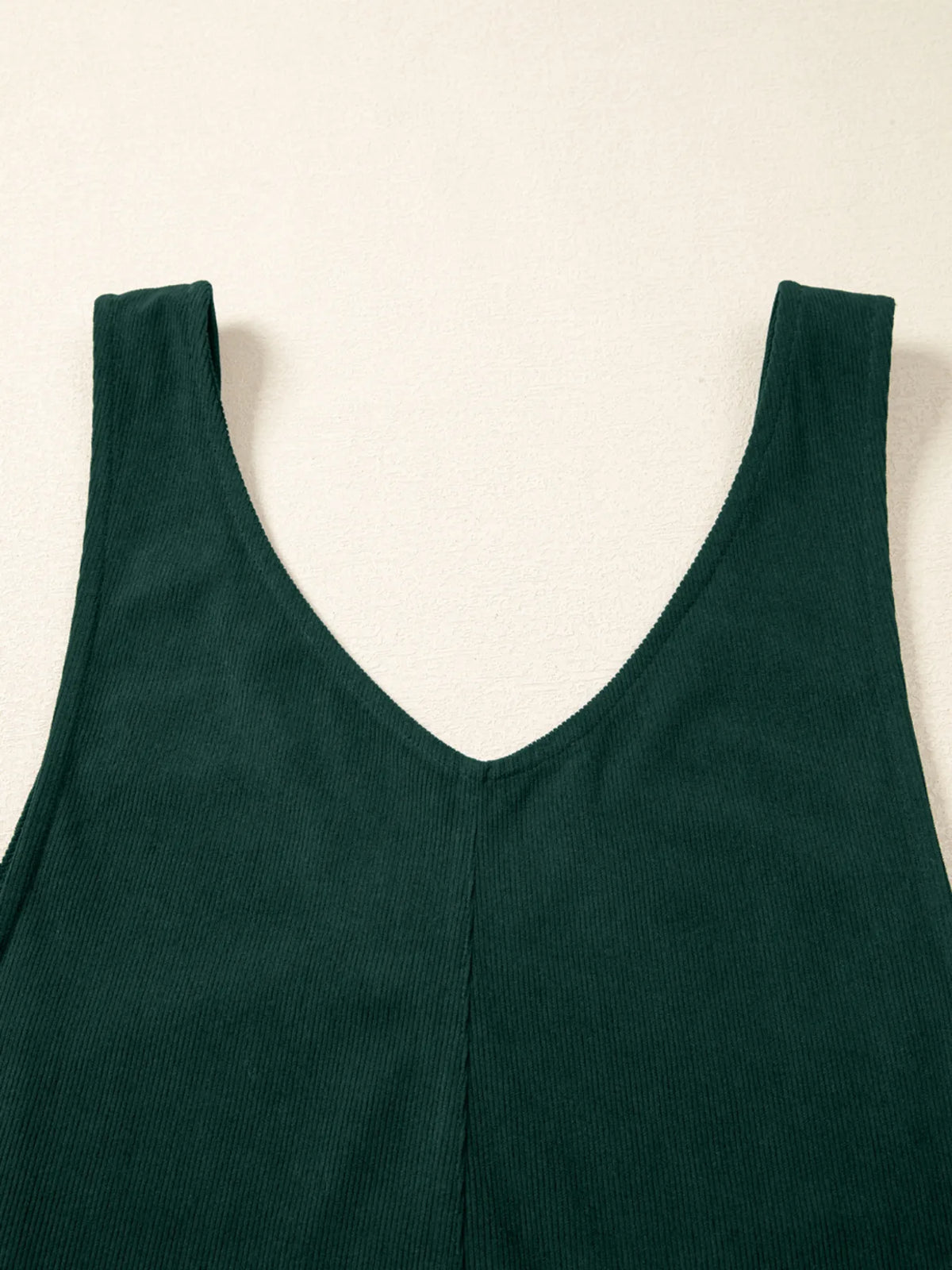 Corduroy V Neck Patched Pocket Sleeveless Jumpsuit - Lilixa.store