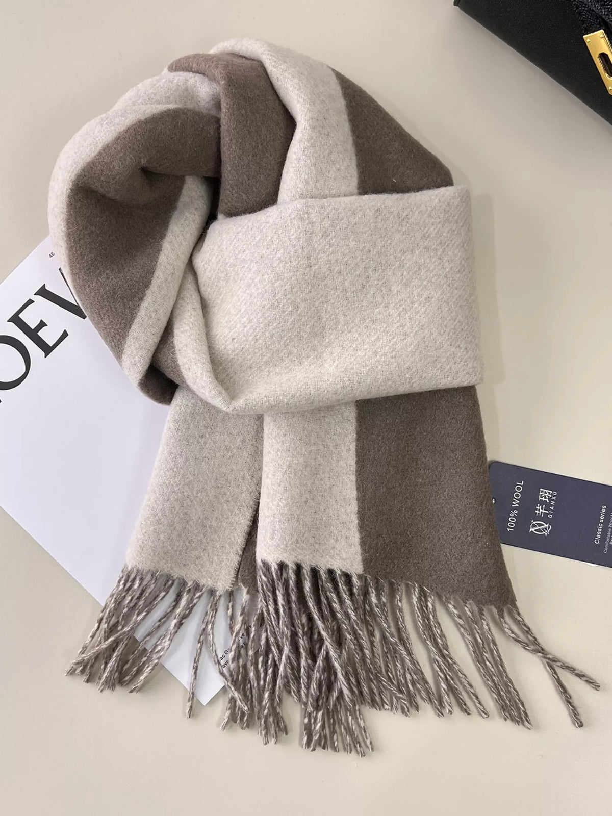 Fringe Color Block Scarf - Lilixa.store