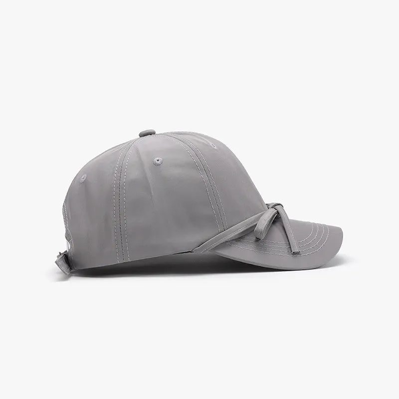 Tied Bow Cotton Baseball Cap - Lilixa.store