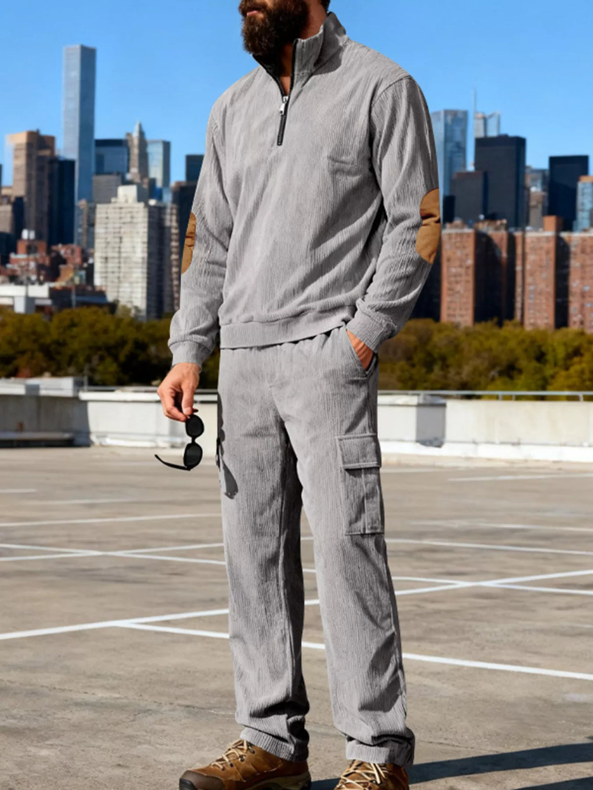 Men's Full Size Casual Long Sleeve Top & Pants Set Plus Size - Lilixa.store