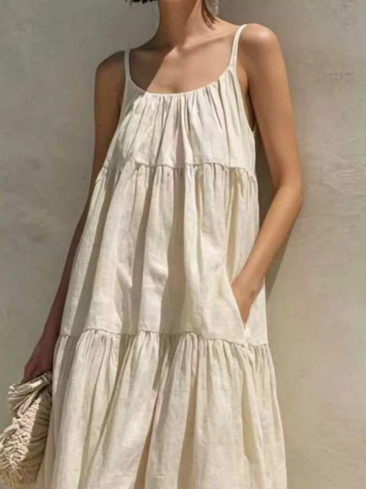 Tiered Scoop Neck Maxi Dress - Lilixa.store