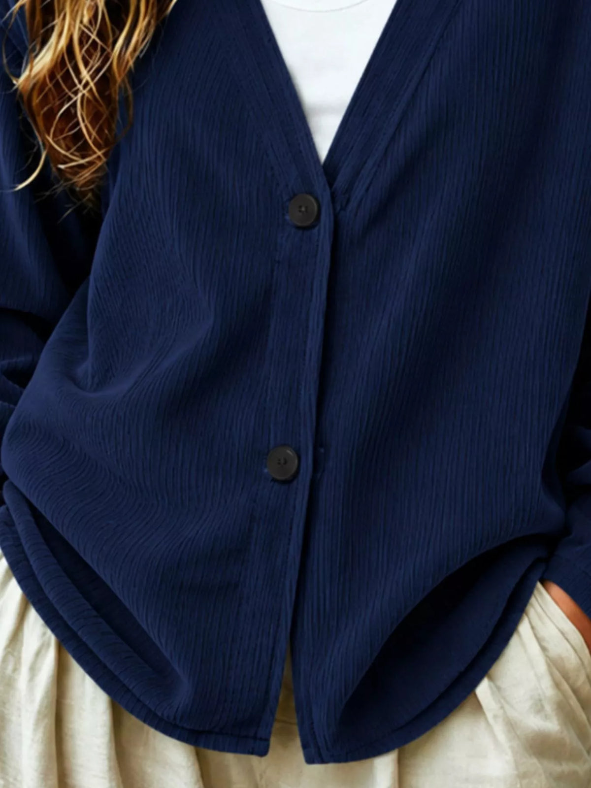 Casual Corduroy Button-Up Cardigan, view 6