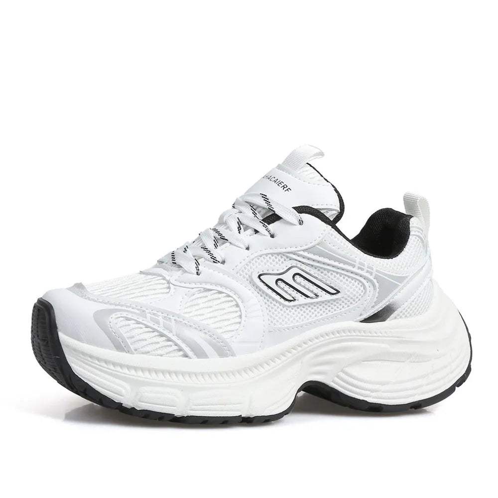 Letter Lace-Up Round Toe Athletic Shoes - Lilixa.store