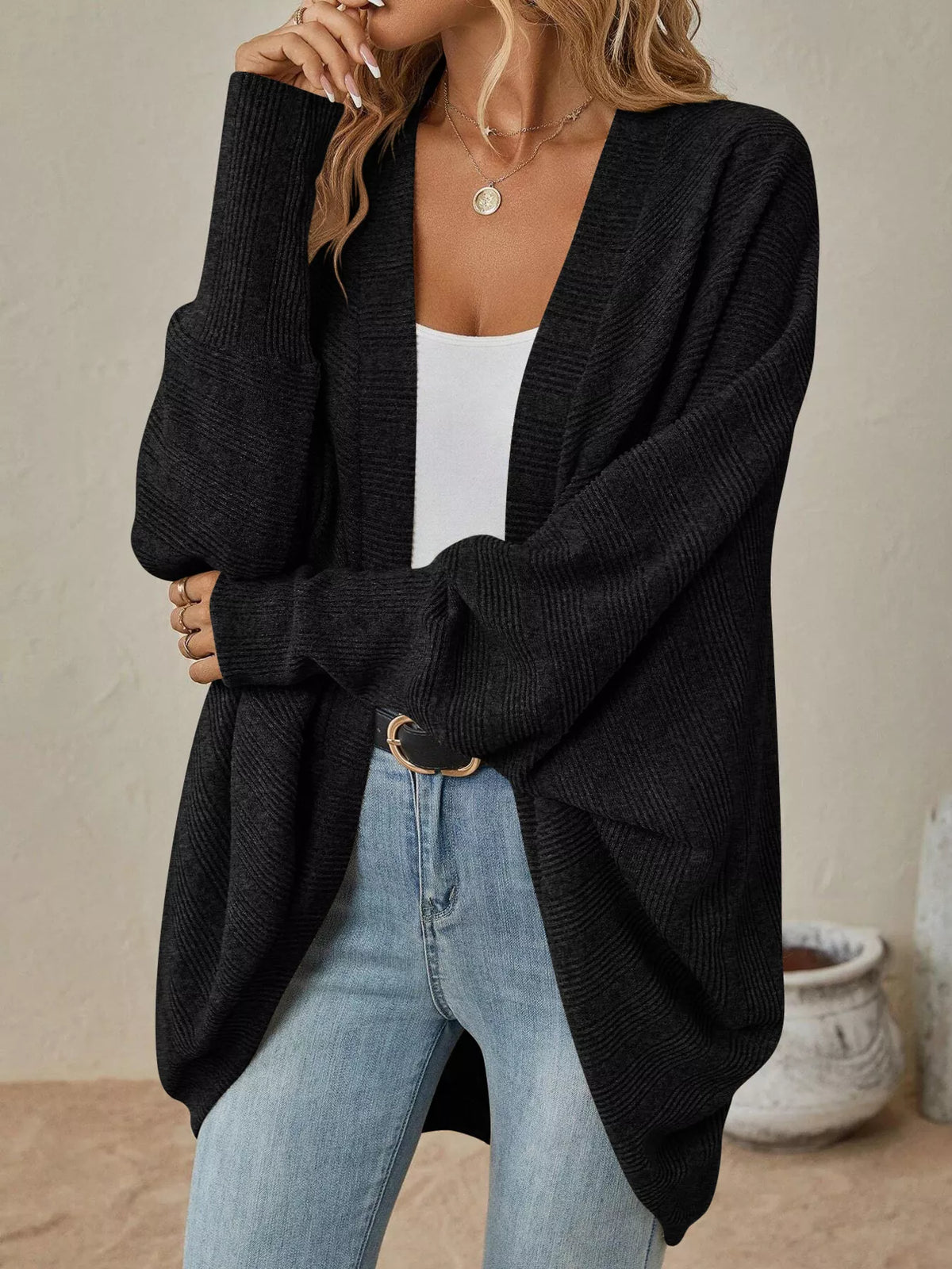 Open Front Cocoon Cardigan, view 4