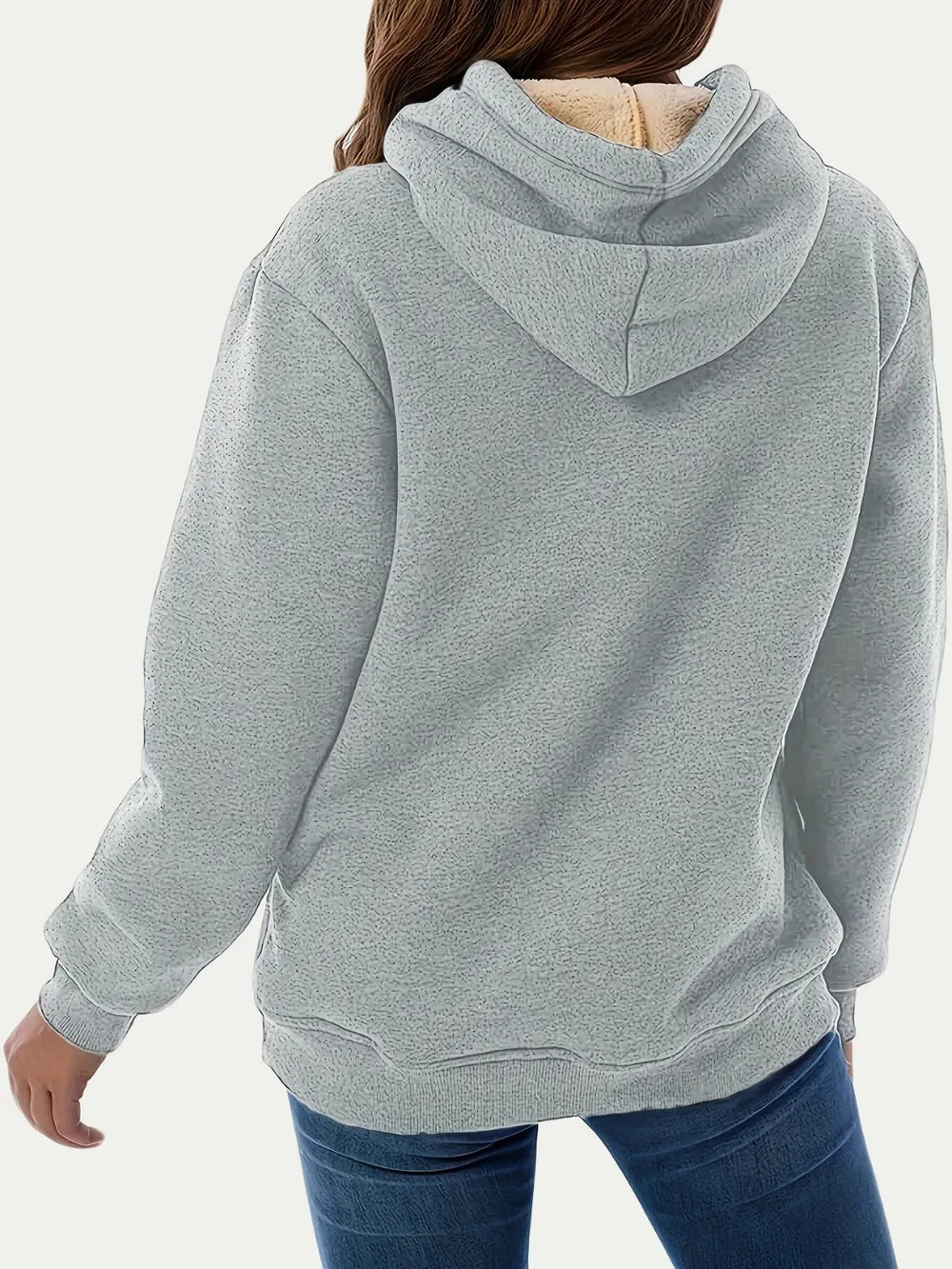 Drawstring Long Sleeve Hoodie with Kangaroo Pocket - Lilixa.store