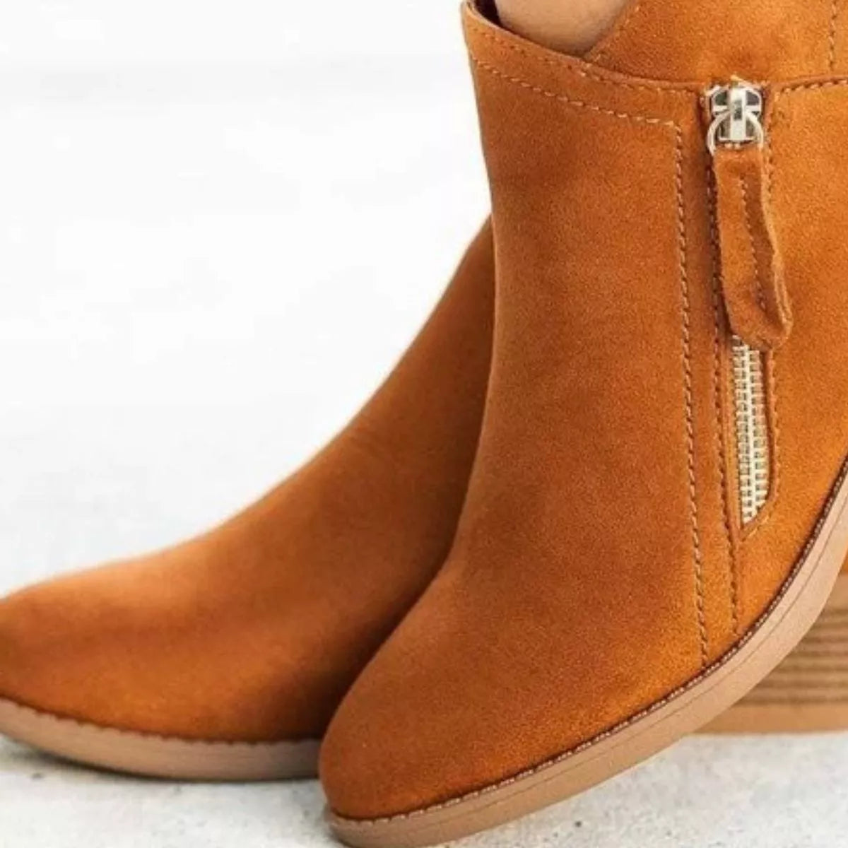 Round Toe Block Heels Boots