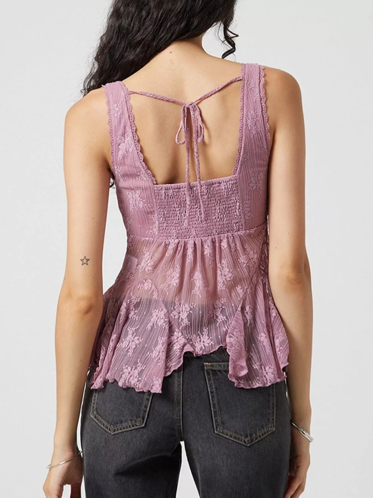 Lace V-Neck Tank - Lilixa.store