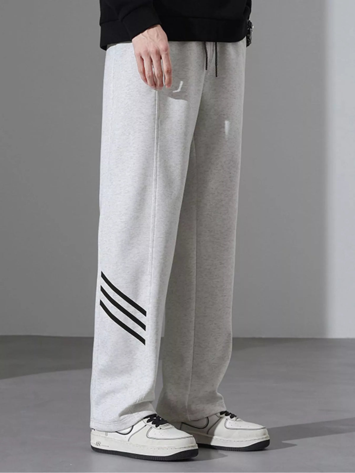Men's Full Size Casual Loose Fit Sweatpants with Stripes Plus Size