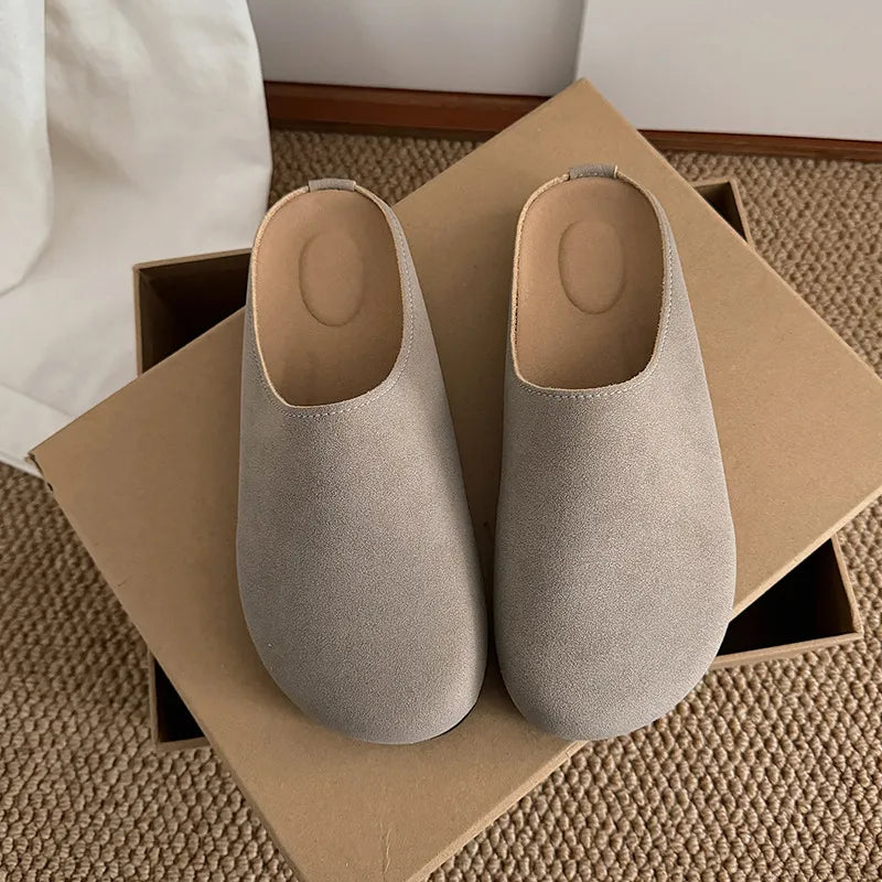 Leopard Print Comfort Slip-Ons in Gray