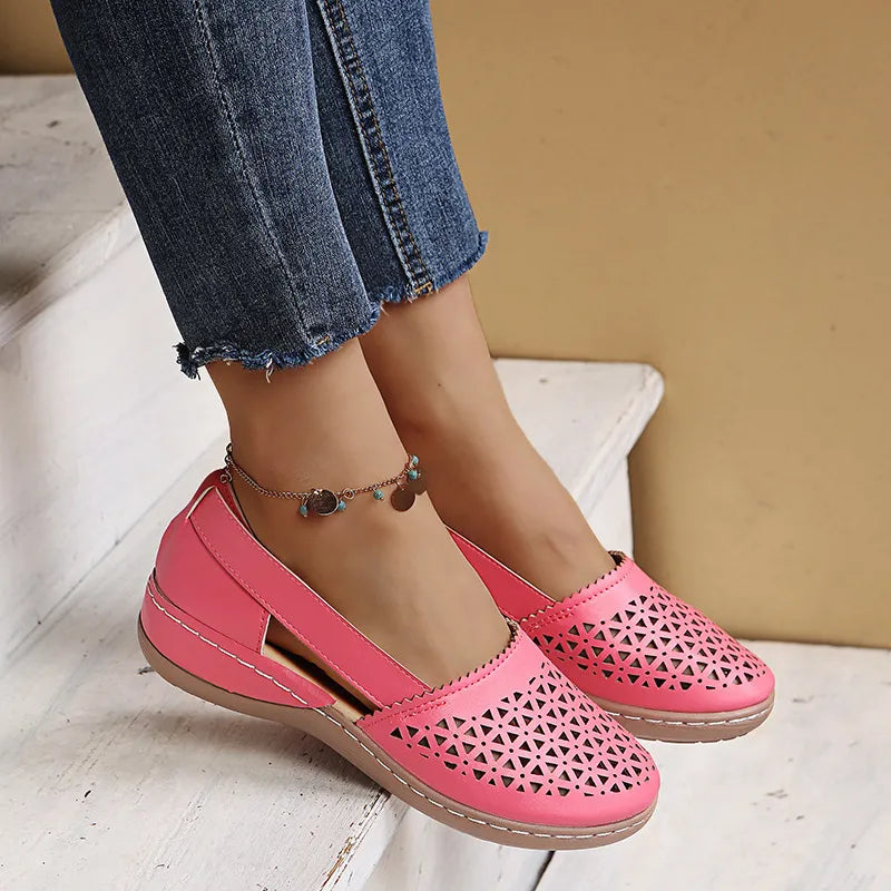 Cutout Round Toe Slip-Ons, view 10