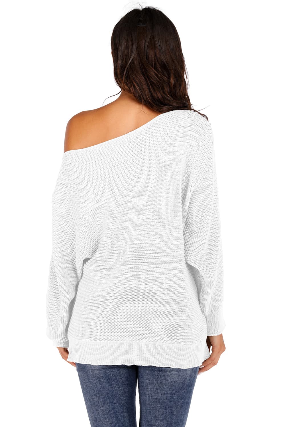 One Shoulder Dolman Sleeve Sweater, view 4