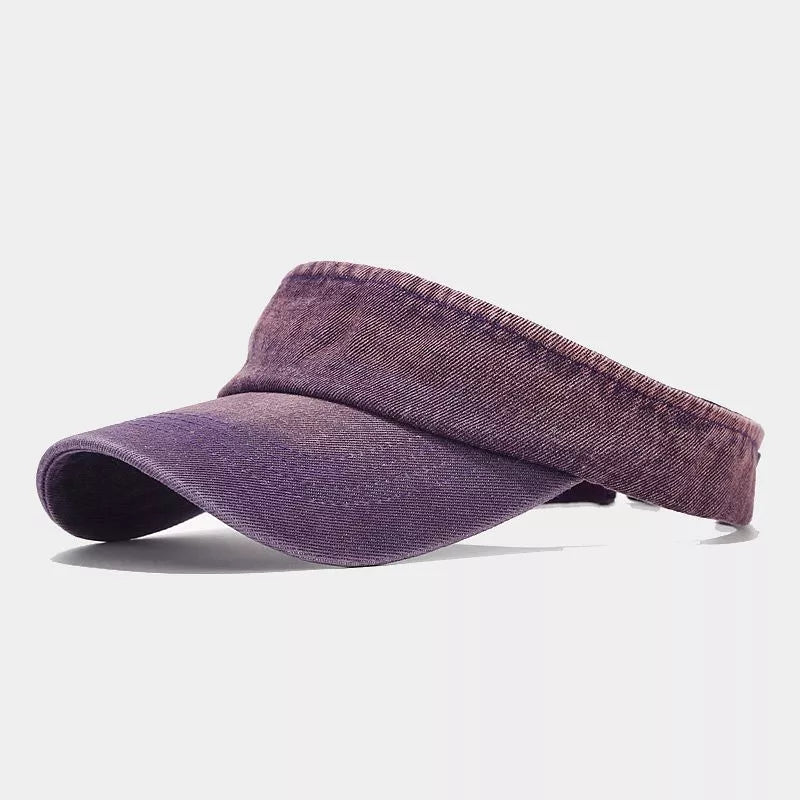 Vintage Washed Denim Sun Visor Hat - Lilixa.store