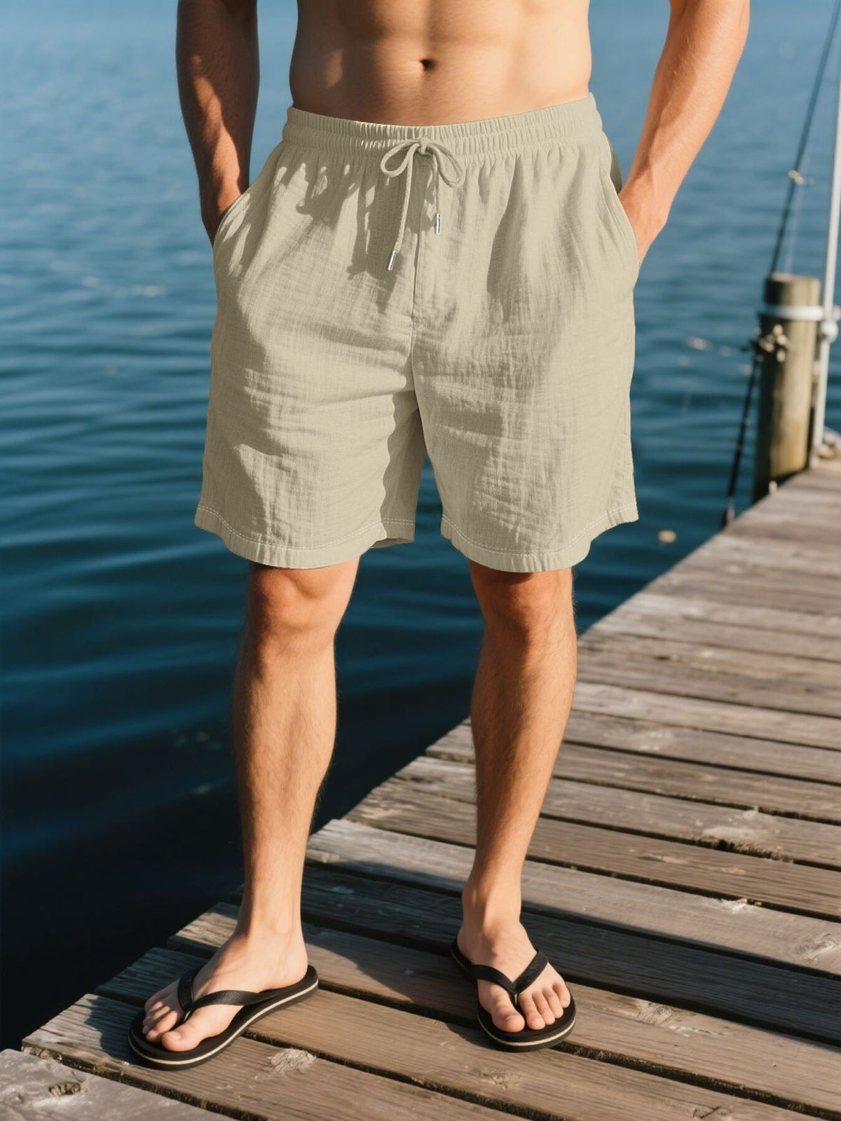 Men's Full Size Drawstring Shorts with Pockets Plus Size