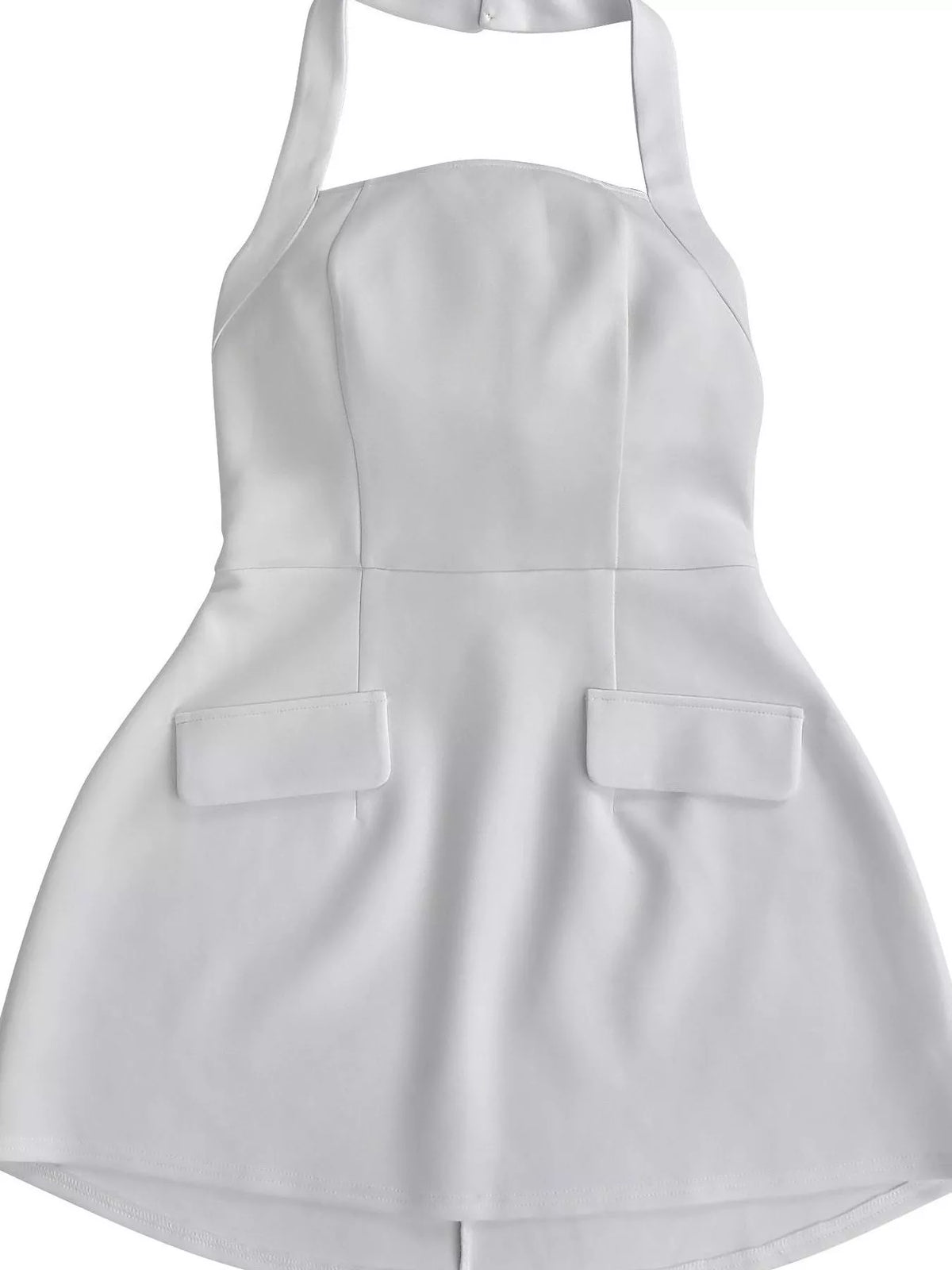Halter Neck Mini Dress with Flap Pocket Detail - Lilixa.store