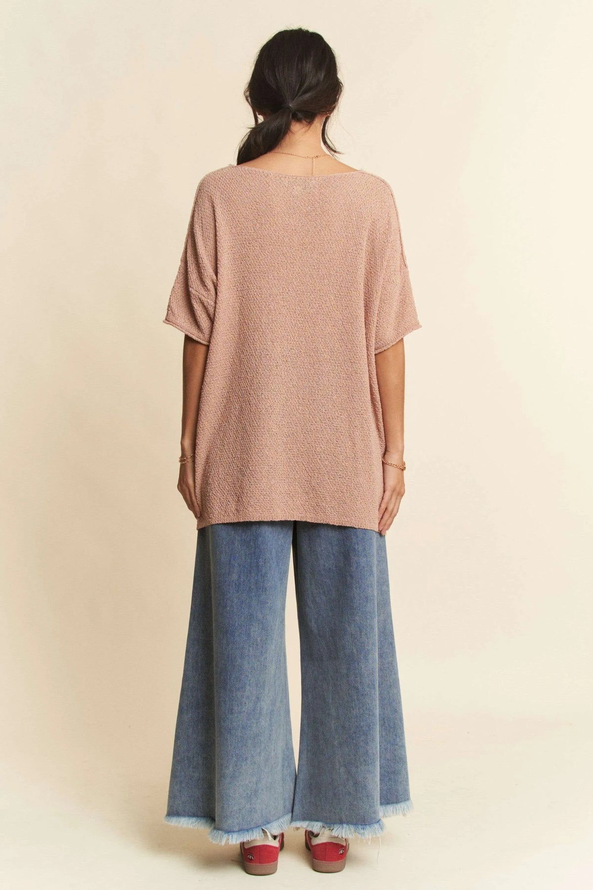 Davi & Dani Patch Pocket Wide Leg Culotte Jeans - Lilixa.store