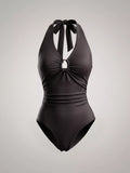 Halter Neck Ruched Bodysuit - Lilixa.store