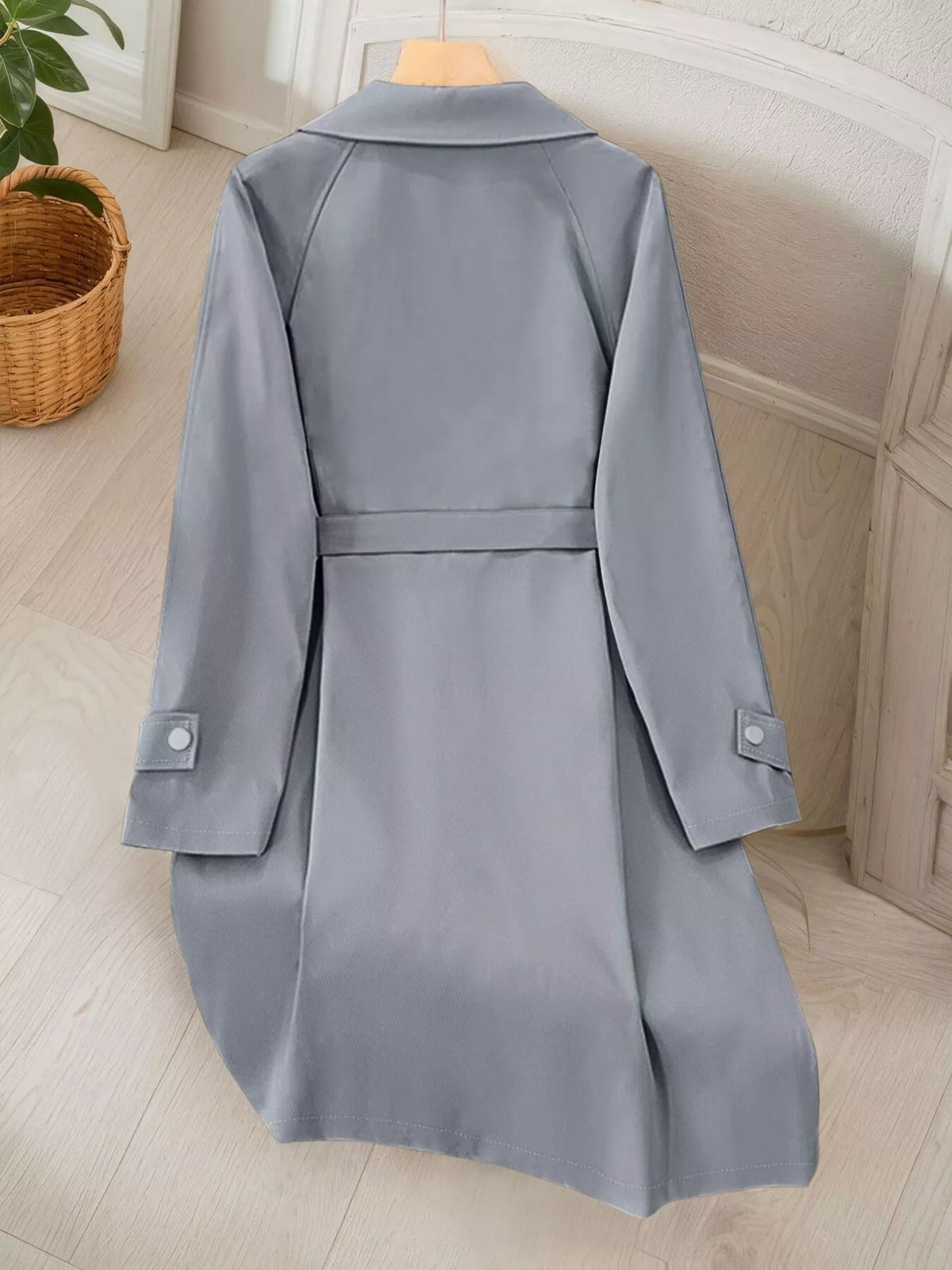 Lapel Collar Longline Trench Coat - Lilixa.store