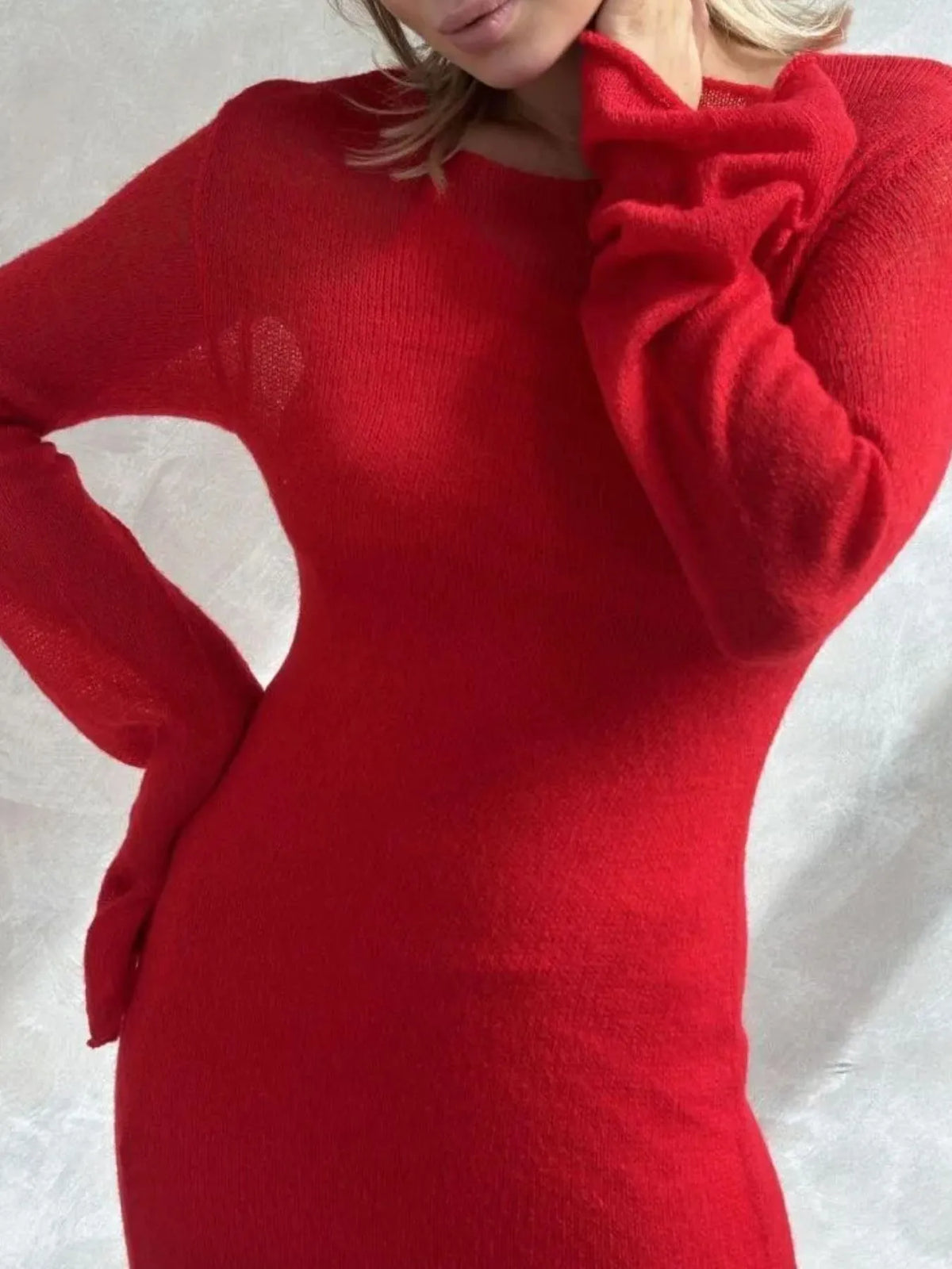 Ribbed Knit Cami Dress and Cover Up Sweater Set, view 7