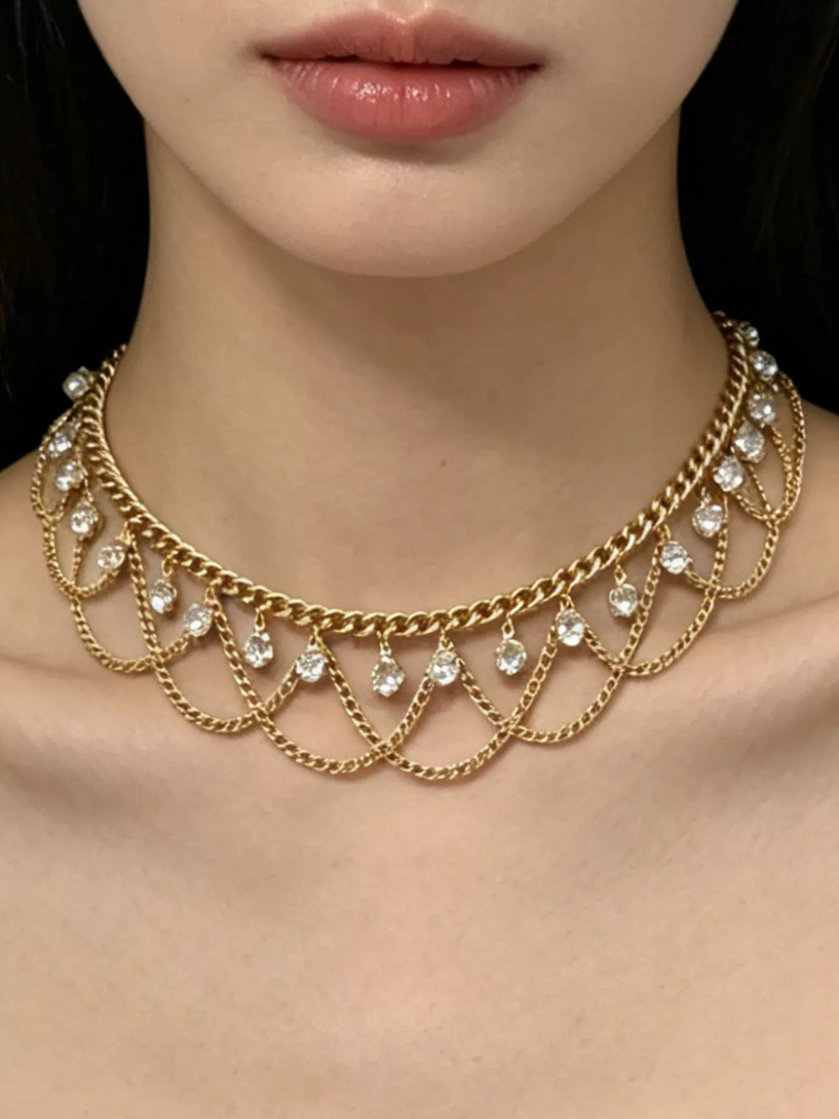 18K Gold-Plated Zircon Chain Necklace – image 1 | Lilixa Spooky Season