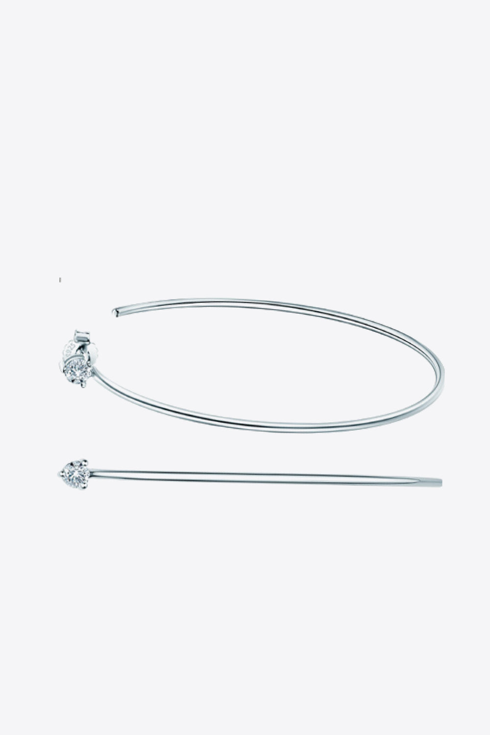 Adored 925 Sterling Silver Moissanite Hoop Earrings - Lilixa.store