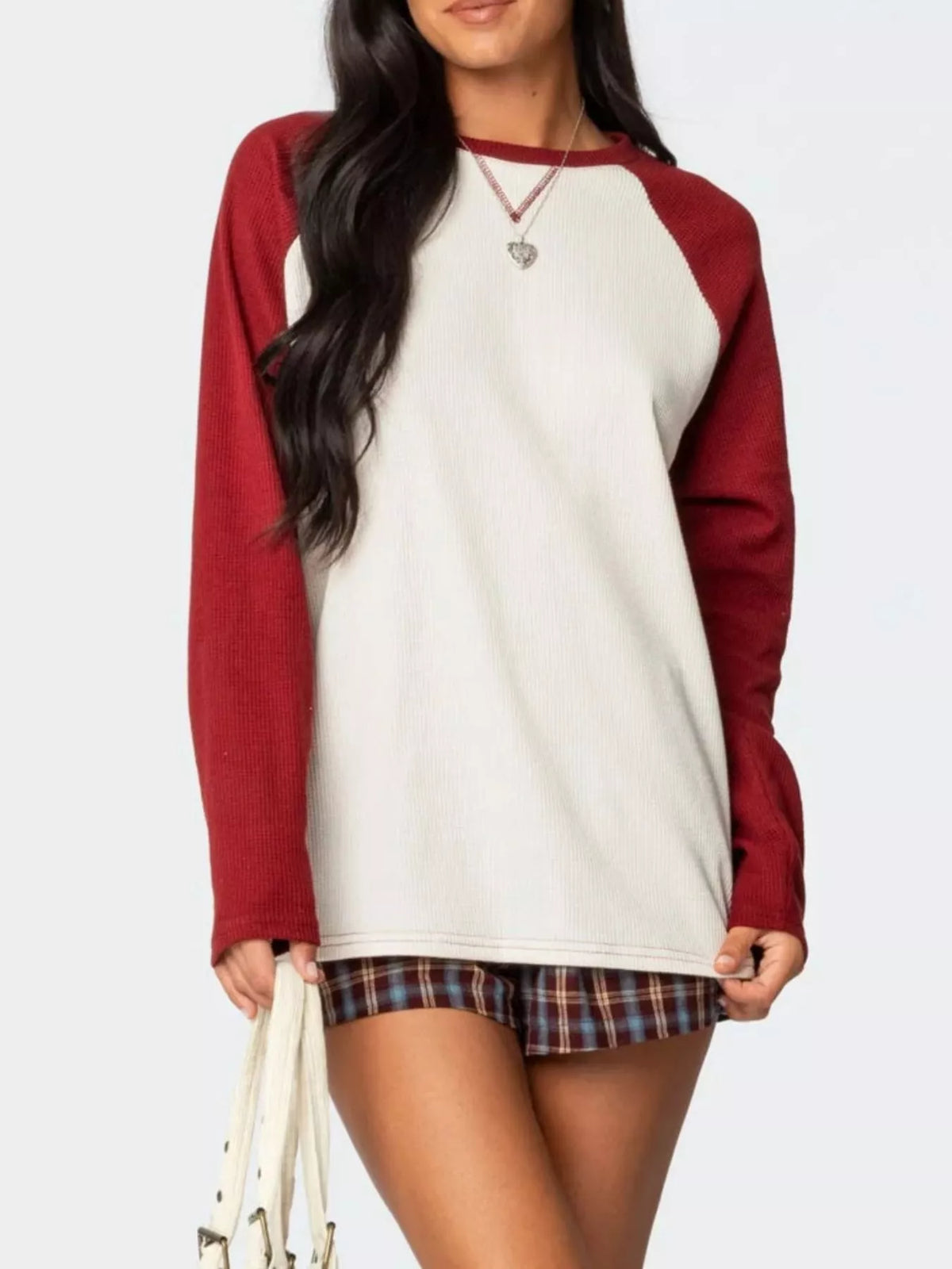 Color-Block Raglan Long Sleeve T-Shirt