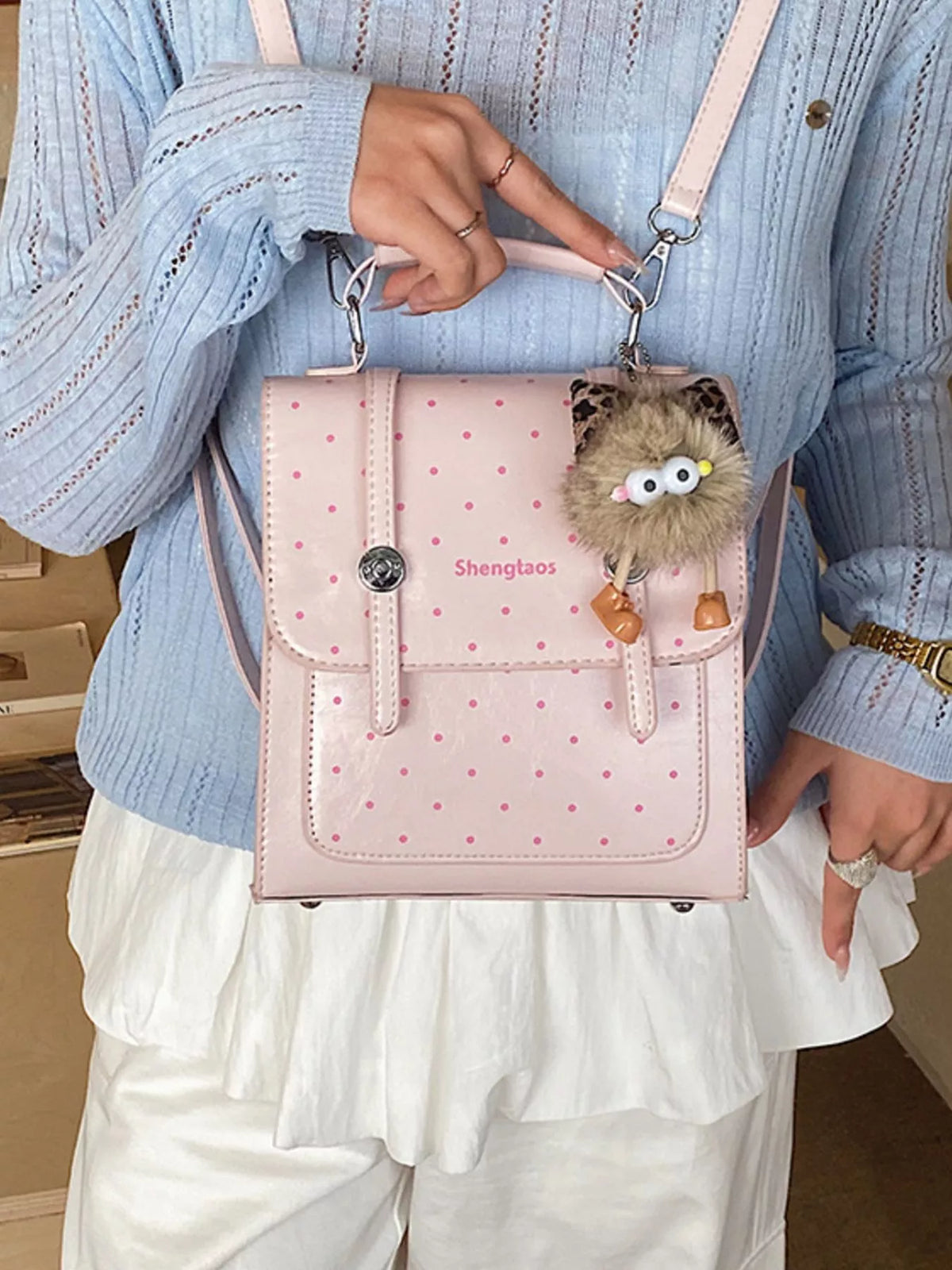 Polka Dot Backpack Bag - Lilixa.store