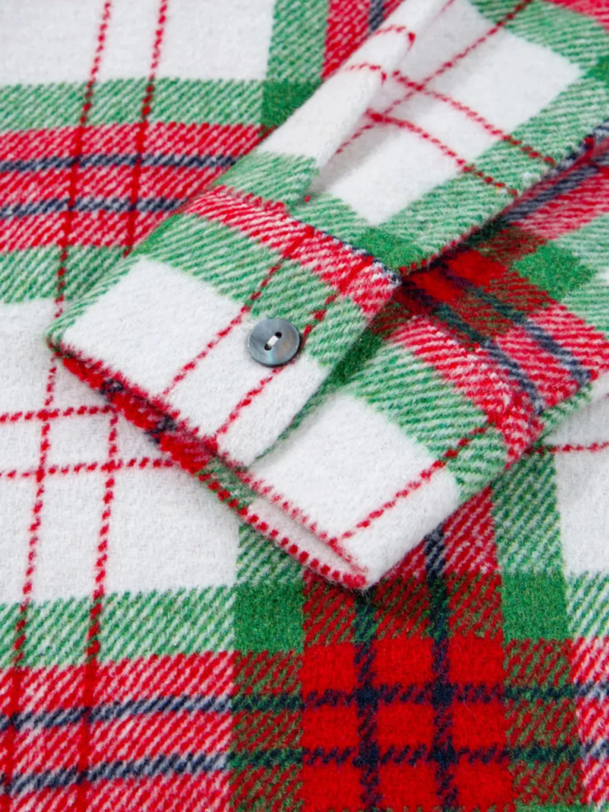 Plaid Button-Down Long Sleeve Shacket, view 4