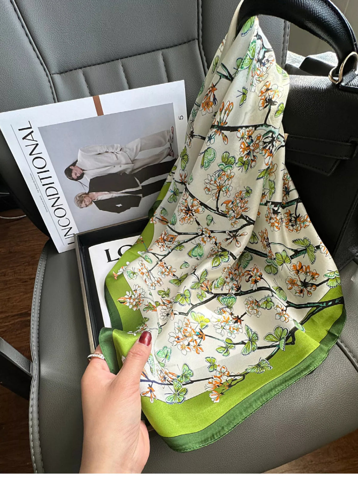 Floral Print Silk Scarf - Lilixa.store