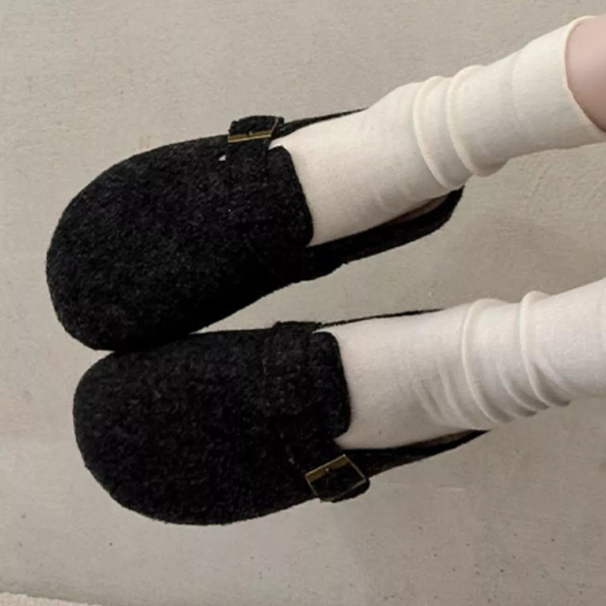Buckle Decor Round Toe Slippers - Lilixa.store