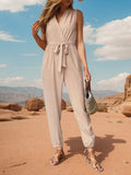 Perfee Tied Surplice Sleeveless Jumpsuit - Lilixa.store