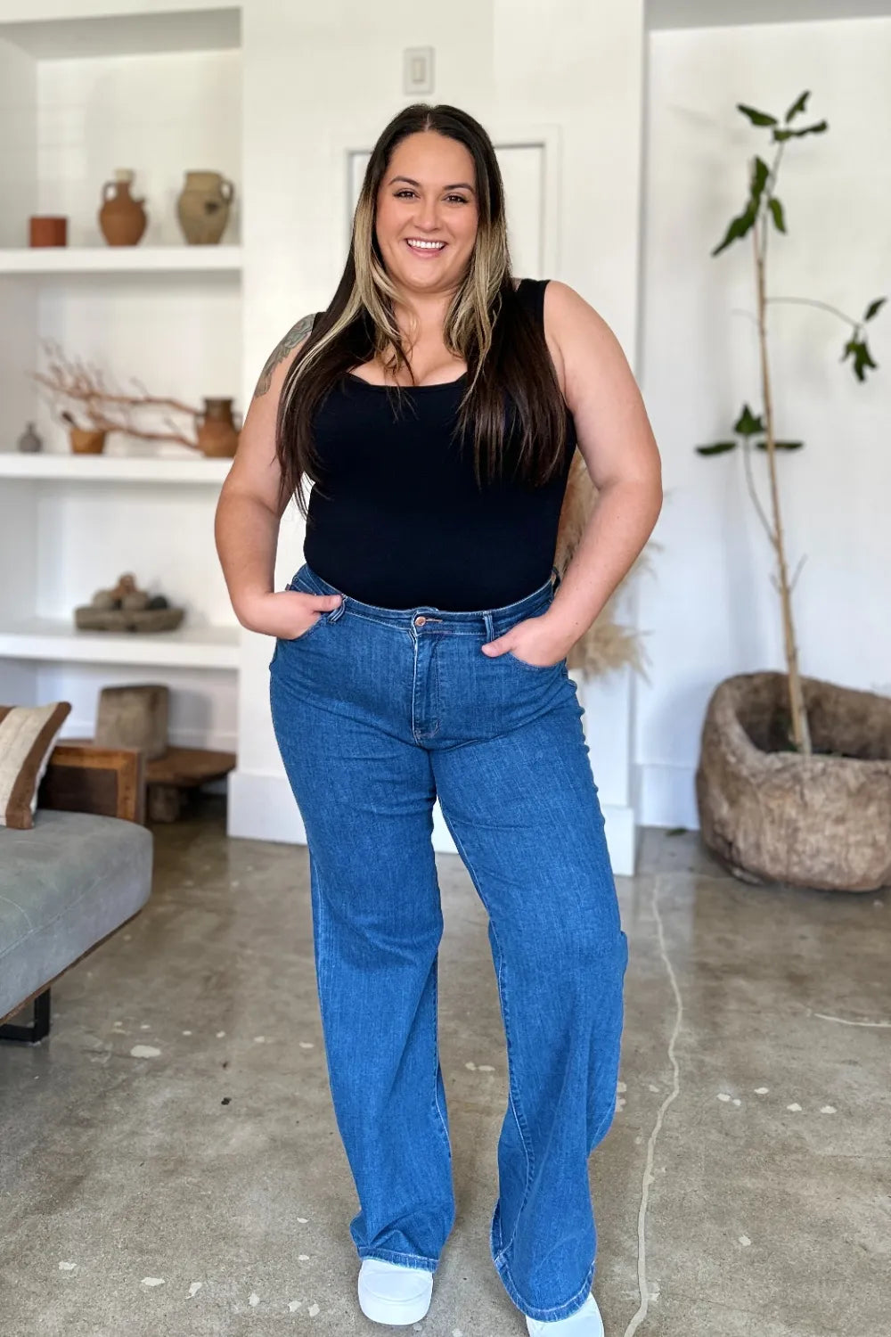 Judy Blue Full Size High Rise Straight Jeans - Lilixa.store