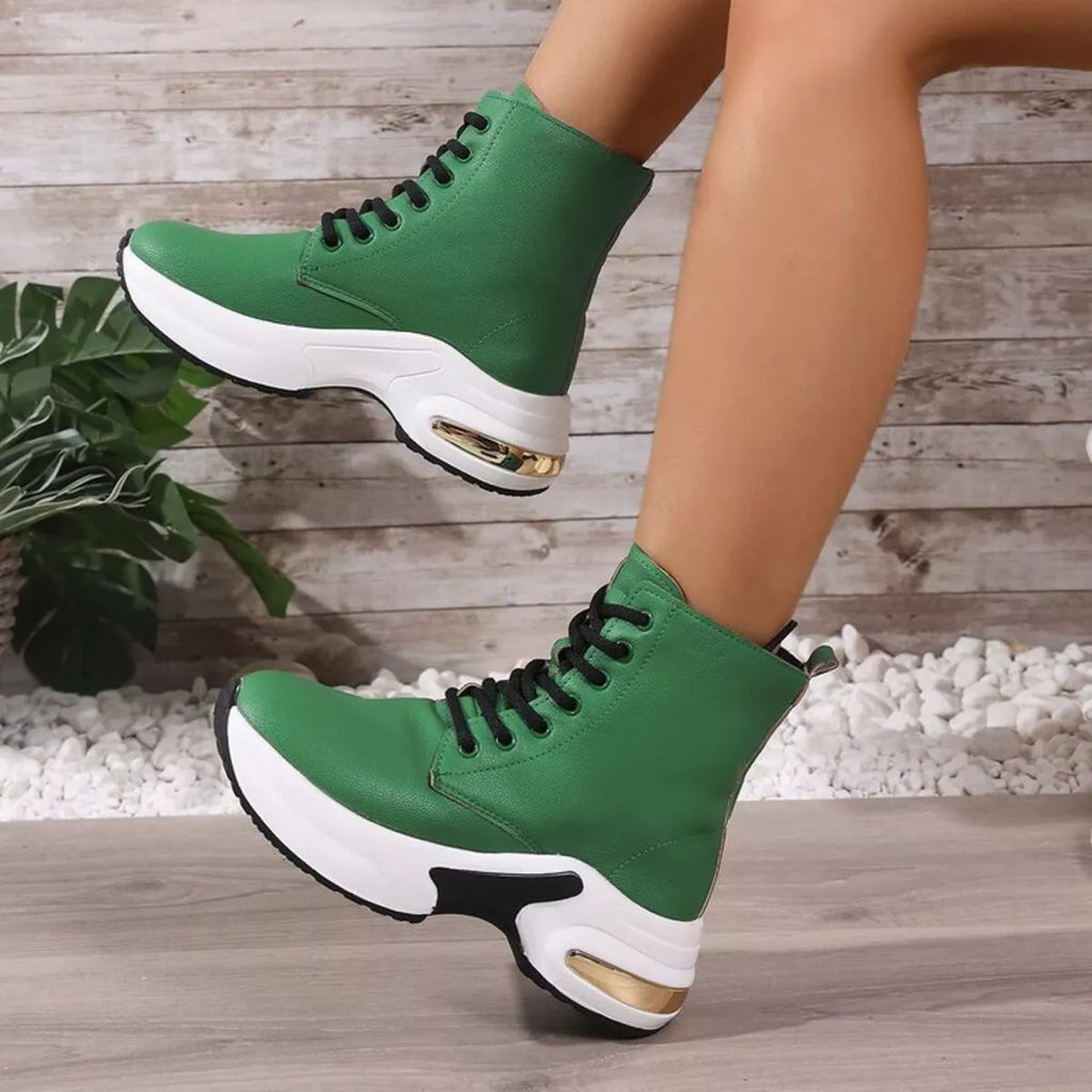 Lace Up Platform Ankle Boots, view 9