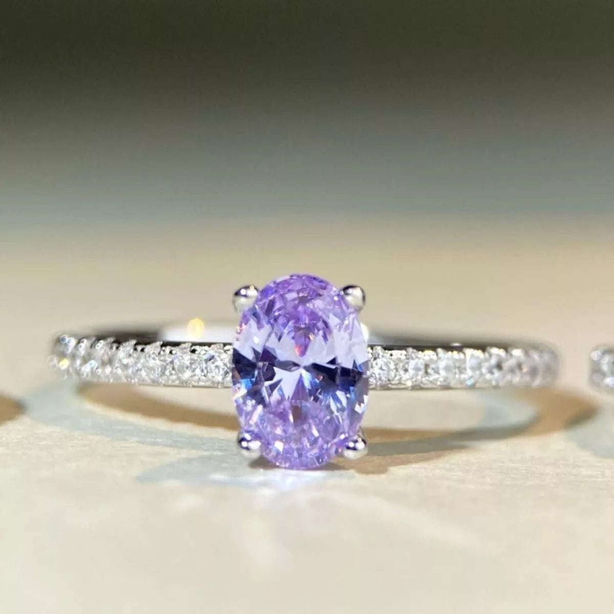 925 Sterling Silver Zircon Oval Ring - Lilixa.store