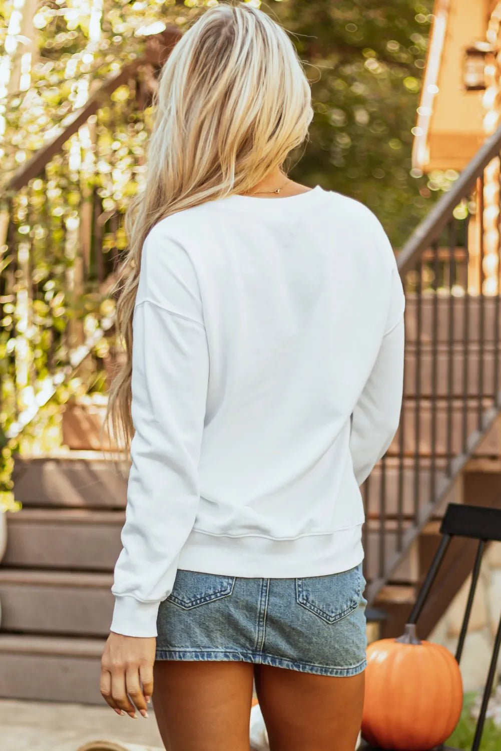 Pumpkin Graphic Long Sleeve Sweatshirt - Lilixa.store