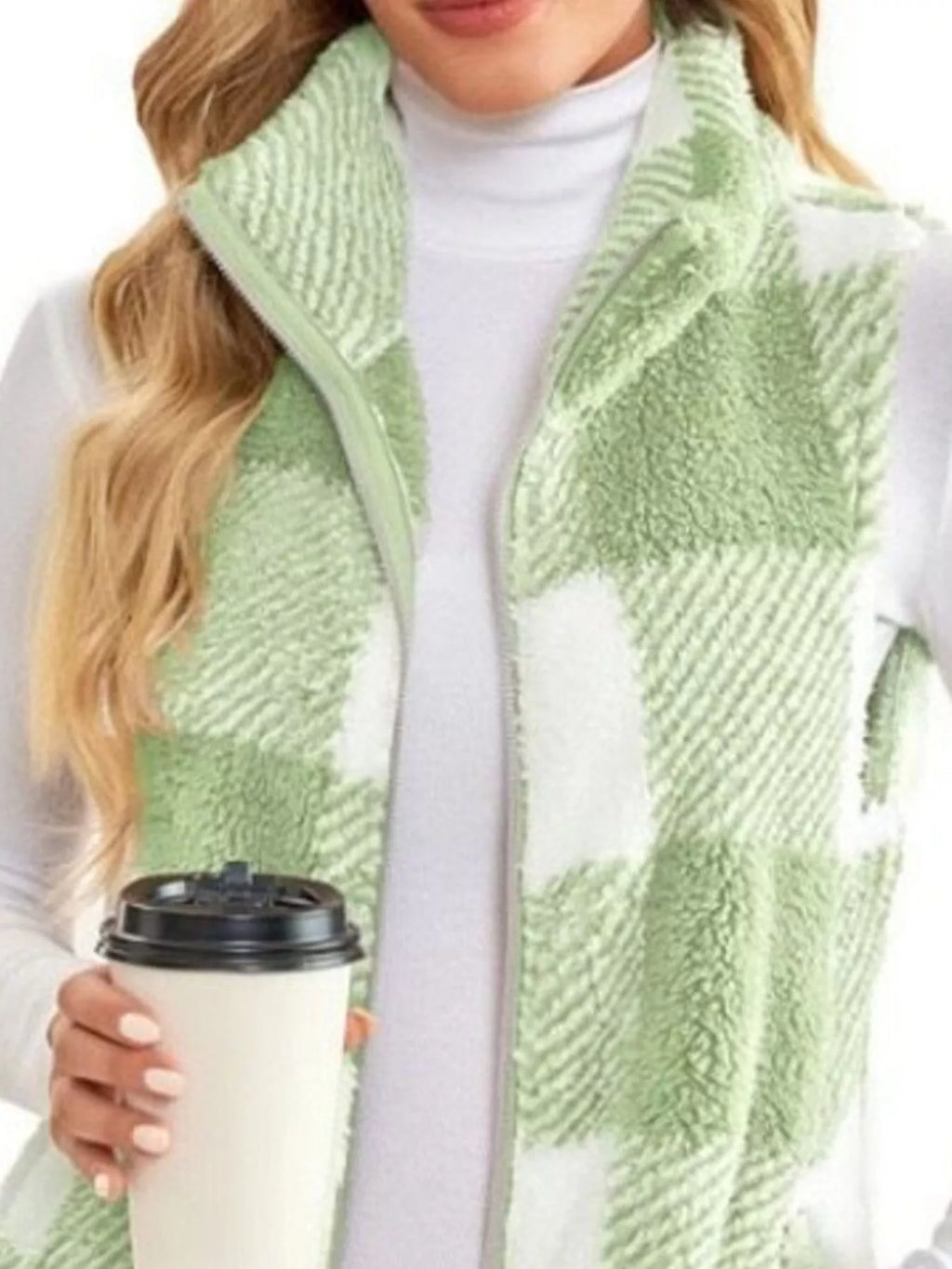 Full Size Color Block Zip Up Vest Coat Plus Size - Lilixa.store