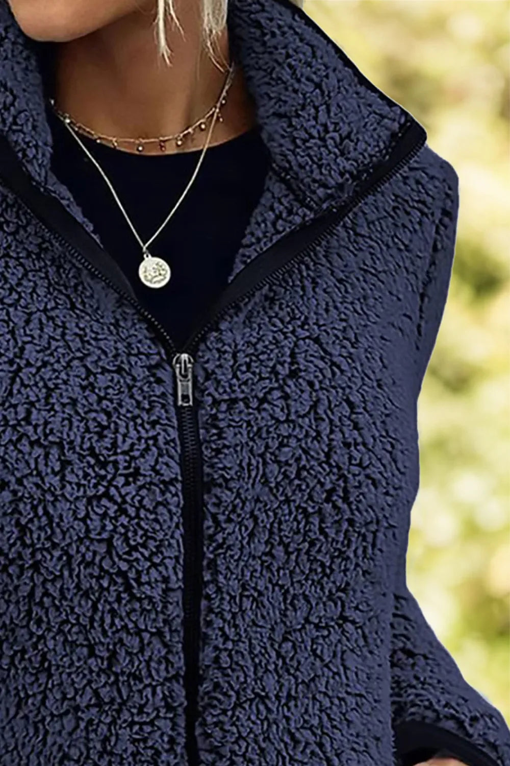 Pocketed Zip Up Turtleneck Jacket, view 5