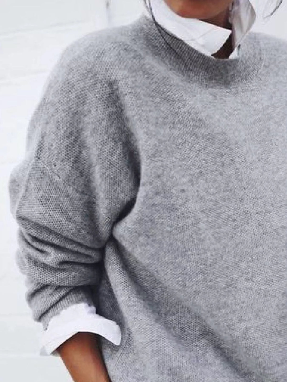Full Size Round Neck Long Sleeve Sweater Plus Size