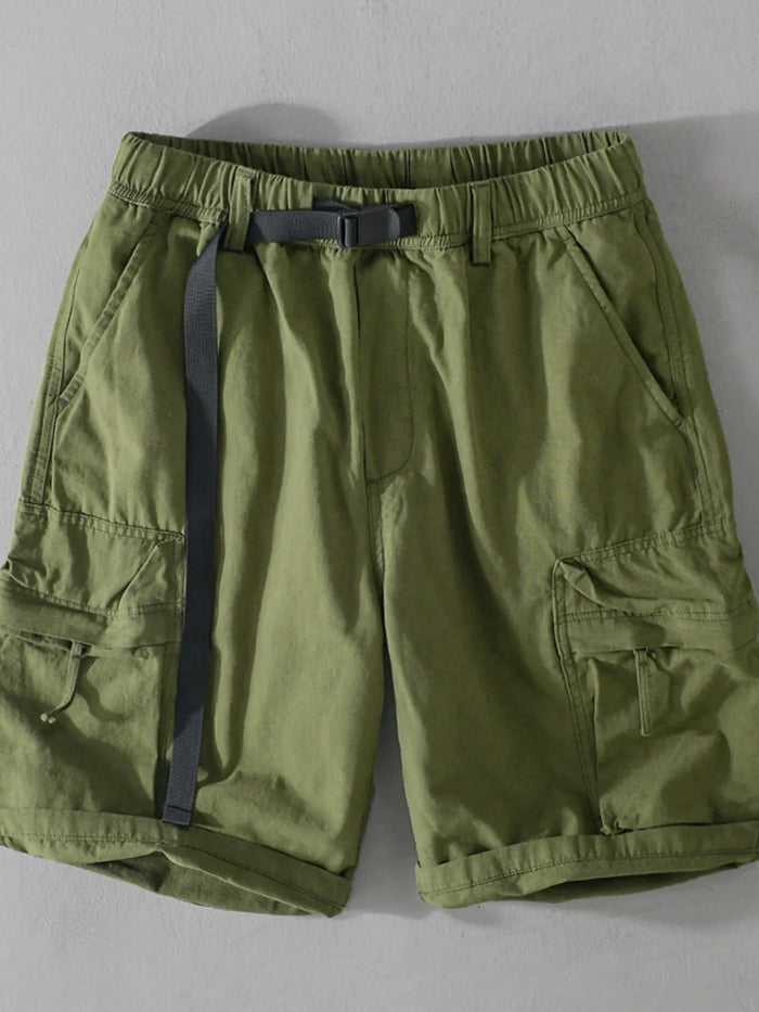 Men's Drawstring Cargo Shorts in Green